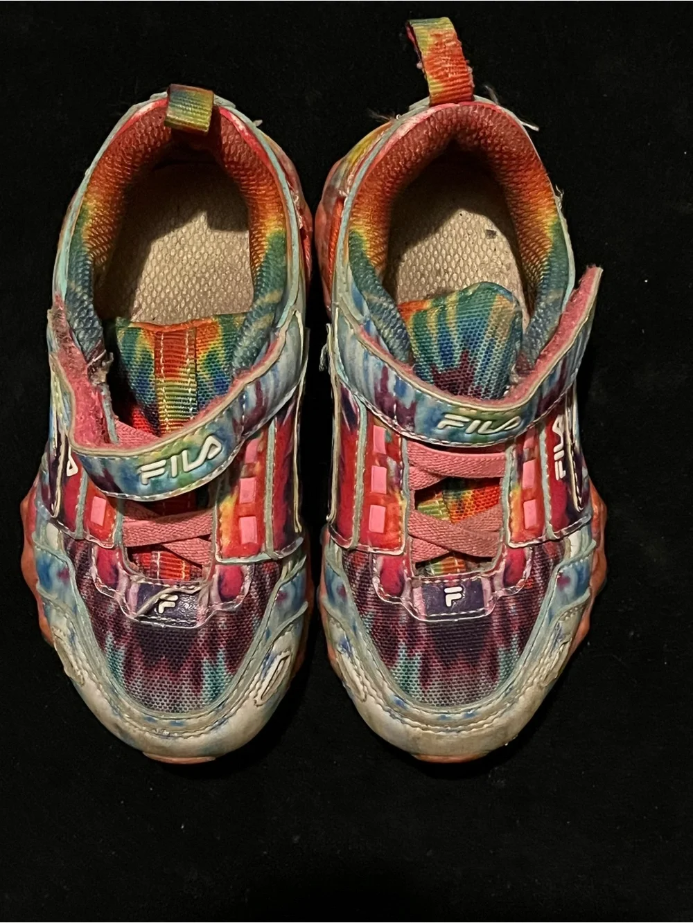 FILA Kids Tie Dye Hook & Loop Athletic Sneakers Size 7C Toddler Multicolor